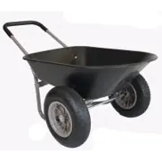 Trolla CARRY 2 sort plastiktrillebør med to hjul og galvaniseret stel